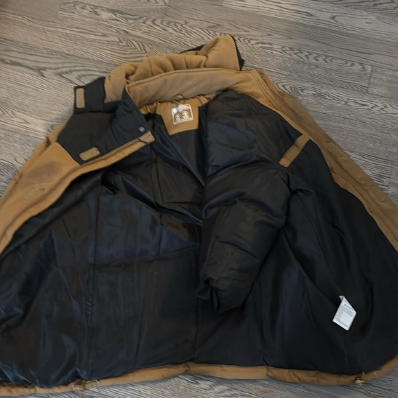 Mountain warehouse tan black men’s snow man insulated puffer winter jacket Sz S - Picture 6 of 15